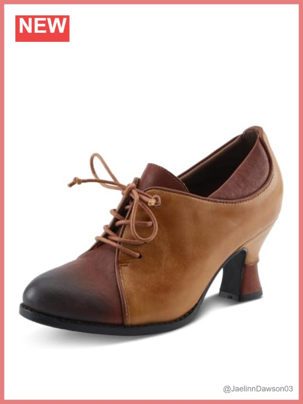 L'Artiste Baroque Embossed Leather Oxford Heels Lace Up Pumps Sculpted Heel